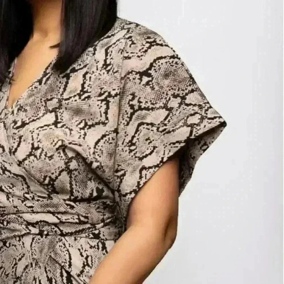 Lost In Your Love Snake Print Wrap Dress - Picture 2 of 3
